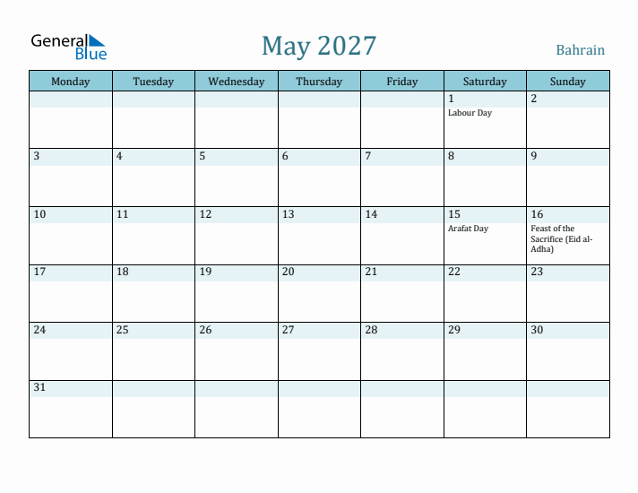 May 2027 Calendar with Holidays