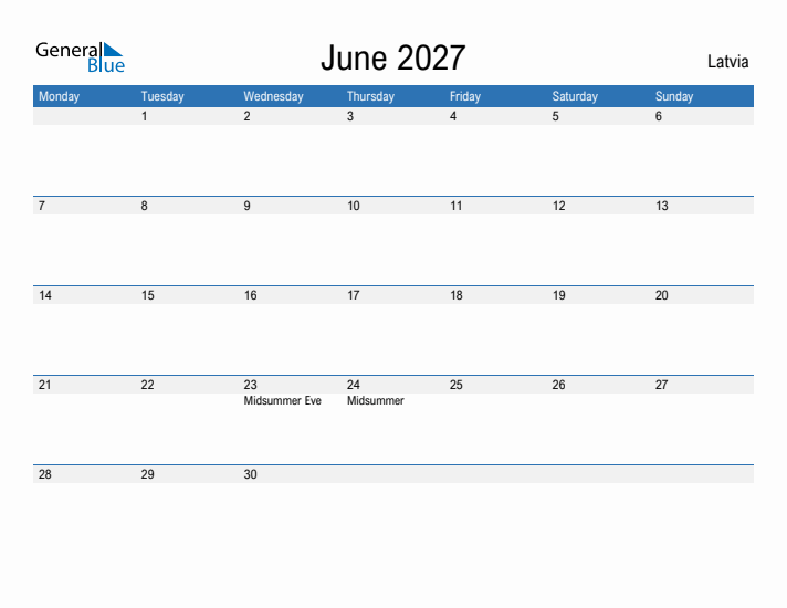 Fillable June 2027 Calendar