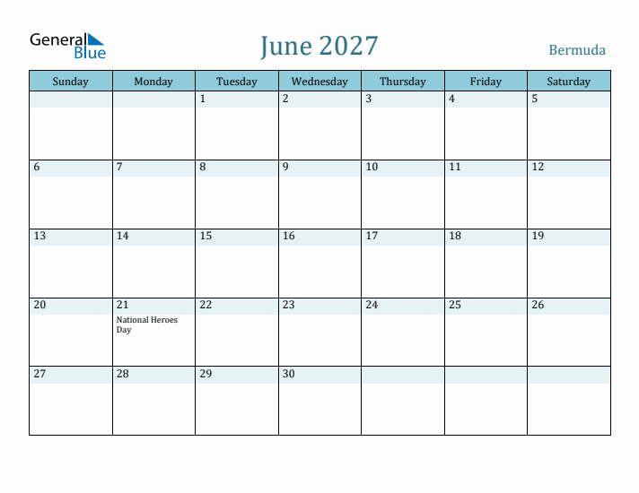 June 2027 Calendar with Holidays