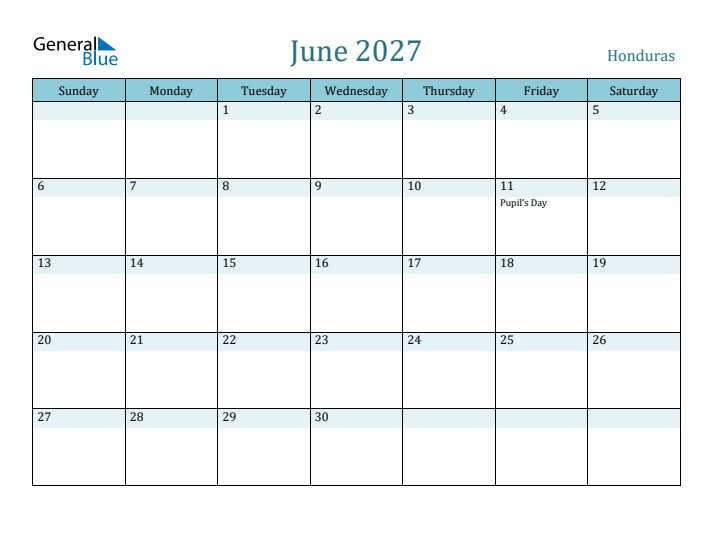 June 2027 Calendar with Holidays