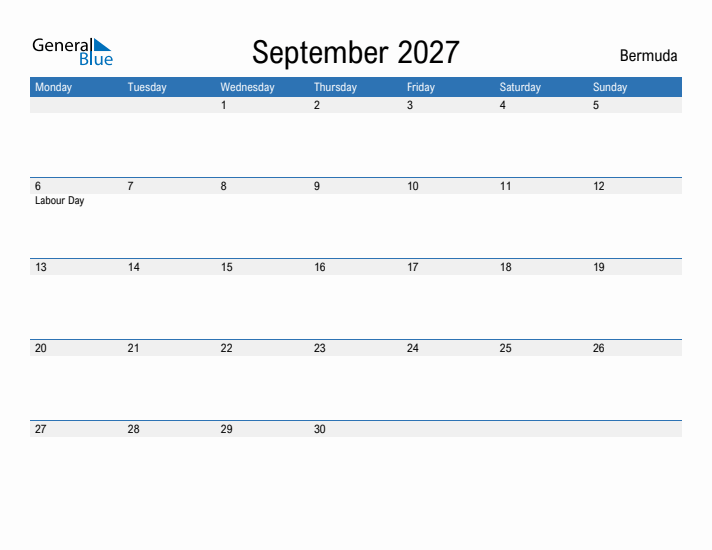 Fillable September 2027 Calendar