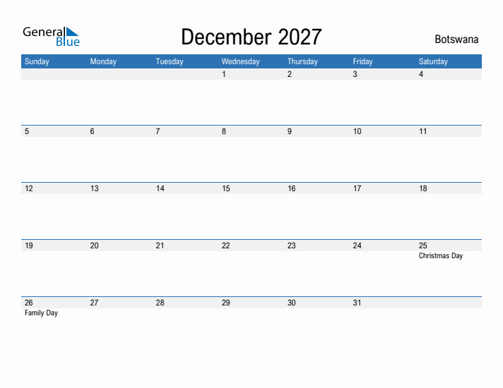 Fillable December 2027 Calendar