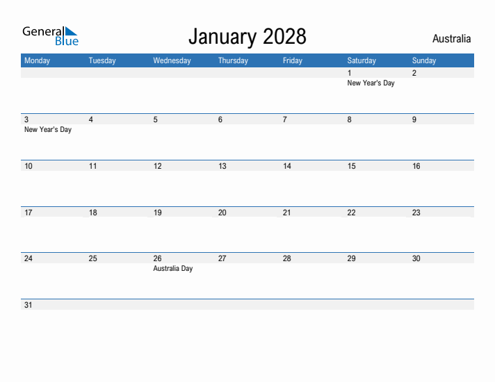 Fillable January 2028 Calendar