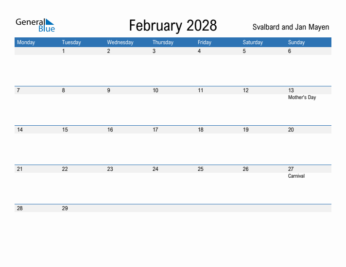 Fillable February 2028 Calendar
