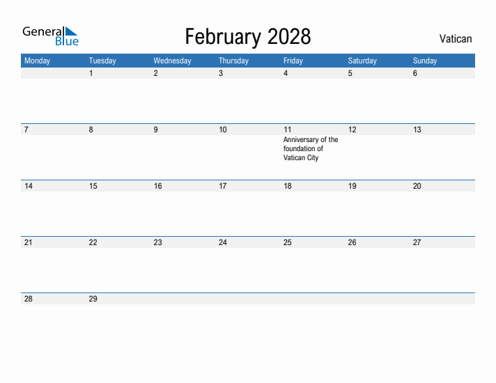 Fillable February 2028 Calendar