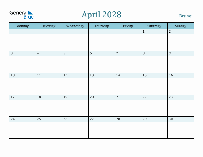 April 2028 Calendar with Holidays