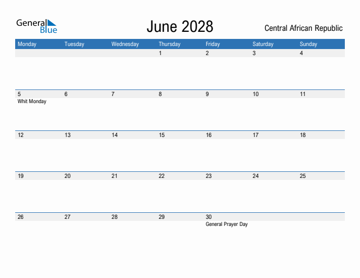 Fillable June 2028 Calendar