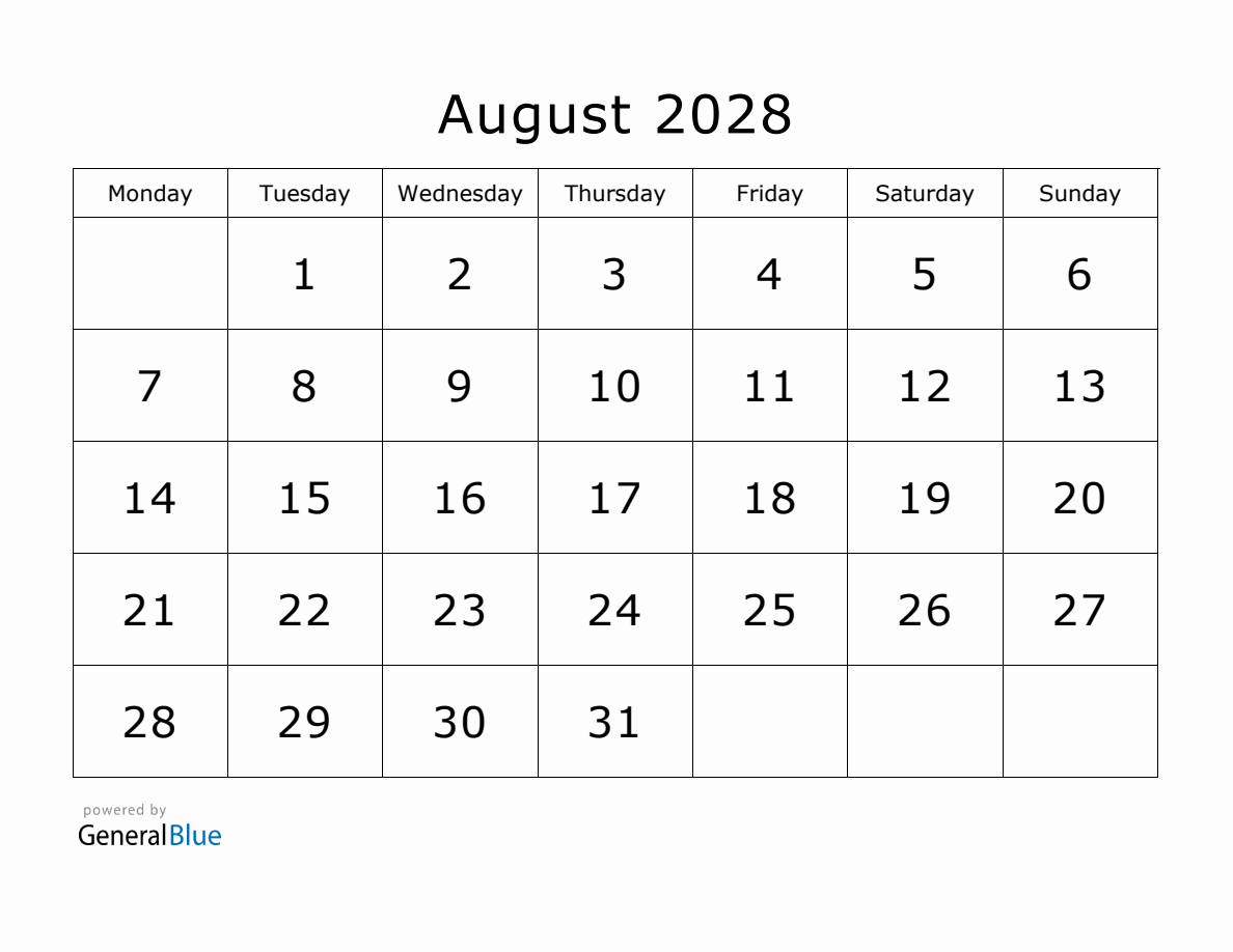 How Many Years To August 2028