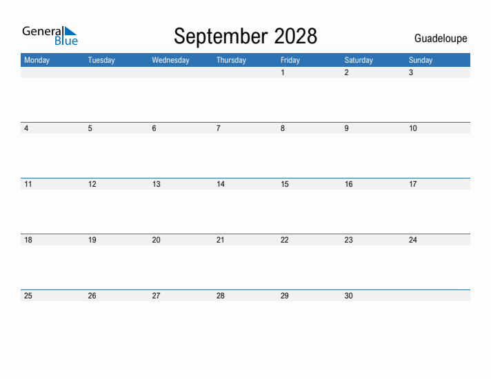 Fillable September 2028 Calendar