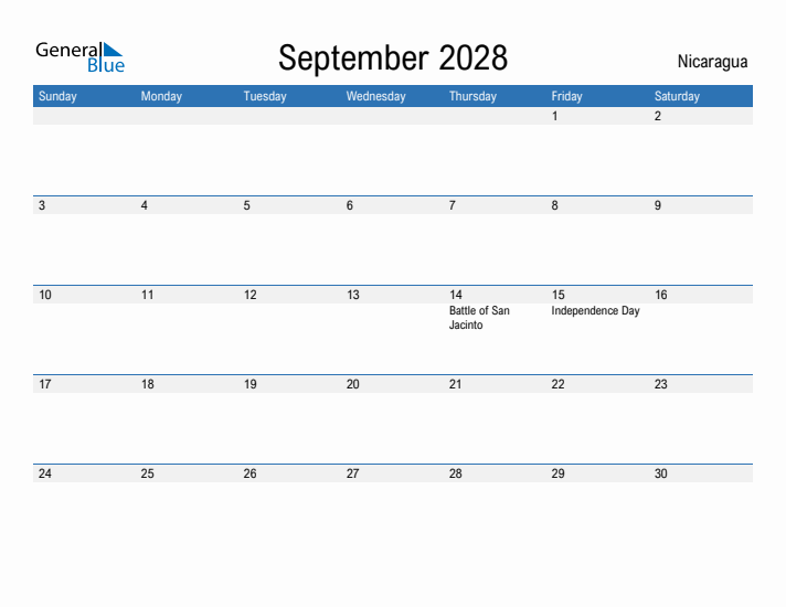 Fillable September 2028 Calendar