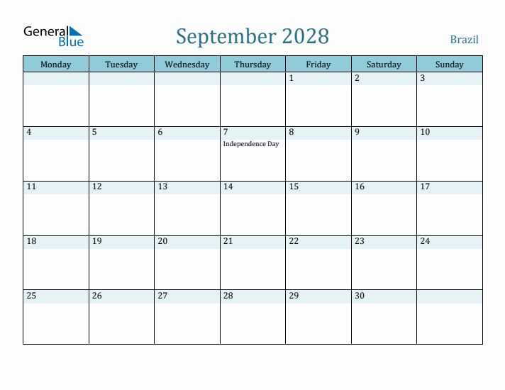 September 2028 Calendar with Holidays