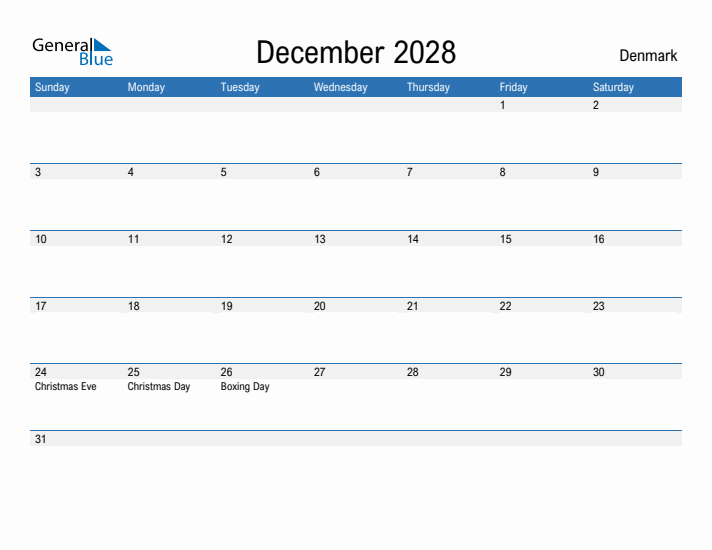 Fillable December 2028 Calendar