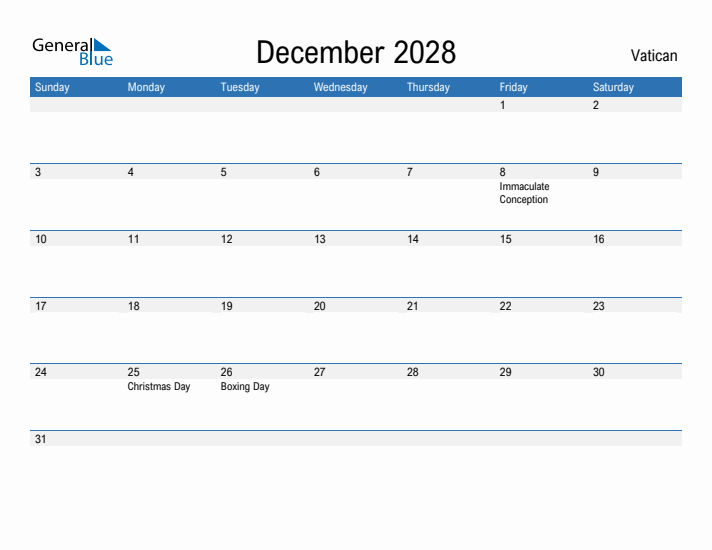 Fillable December 2028 Calendar