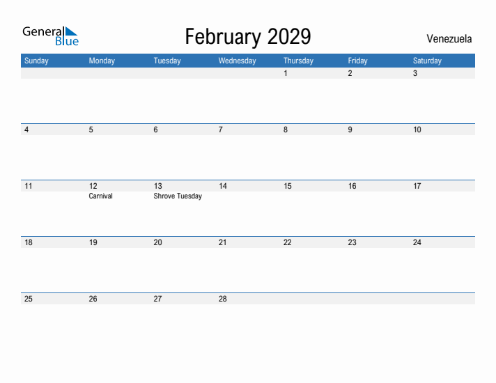 Fillable February 2029 Calendar