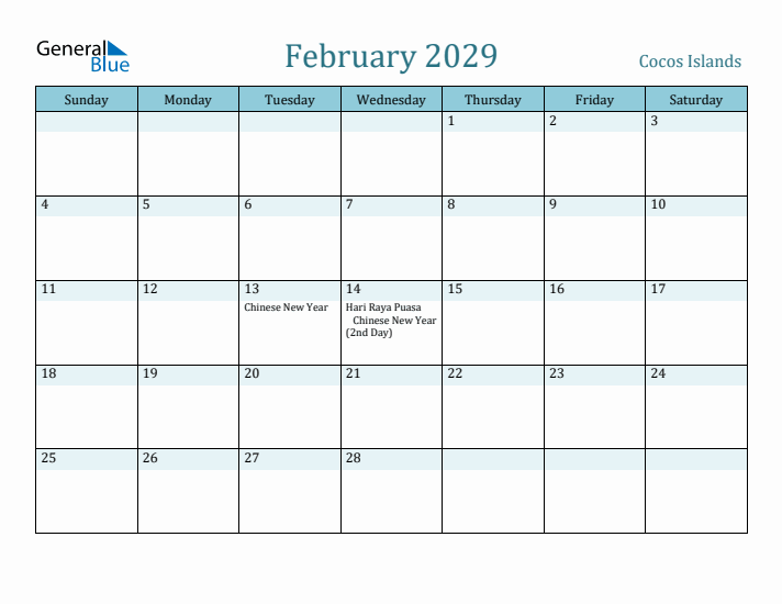 February 2029 Calendar with Holidays