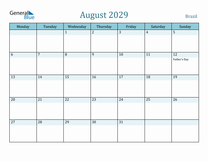 August 2029 Calendar with Holidays