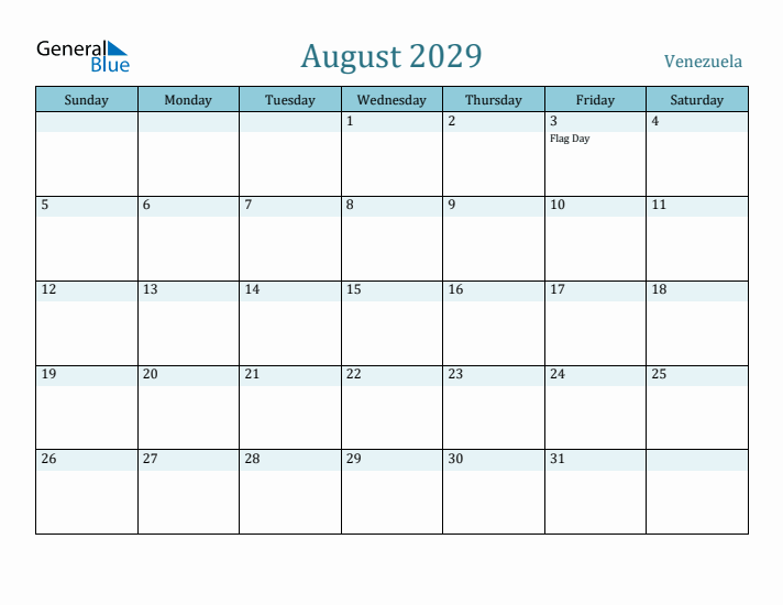 August 2029 Calendar with Holidays