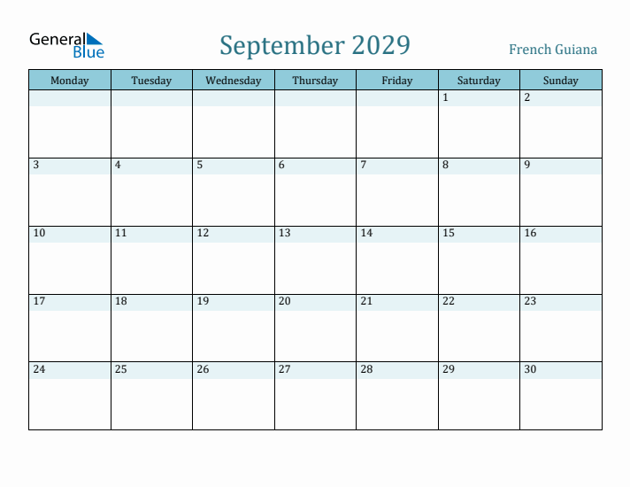 September 2029 Calendar with Holidays