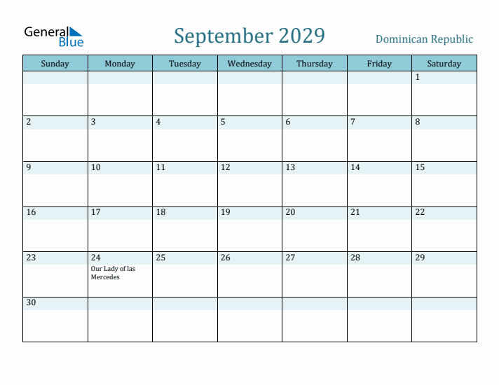 September 2029 Calendar with Holidays