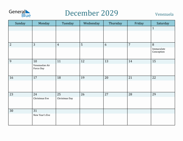 December 2029 Calendar with Holidays