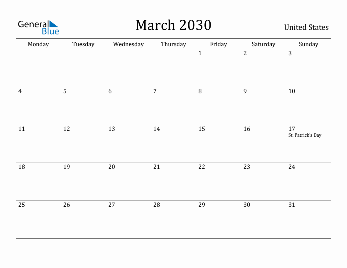 March 2030 Ka Calendar 