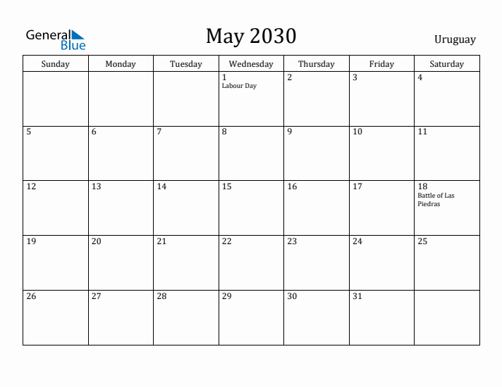 May 2030 Calendar Uruguay