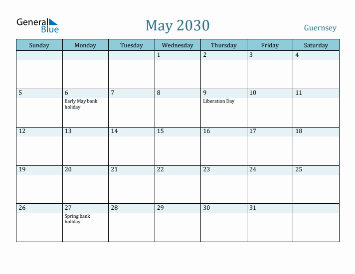 May 2030 Calendar with Holidays
