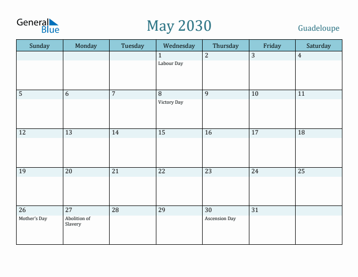 May 2030 Calendar with Holidays