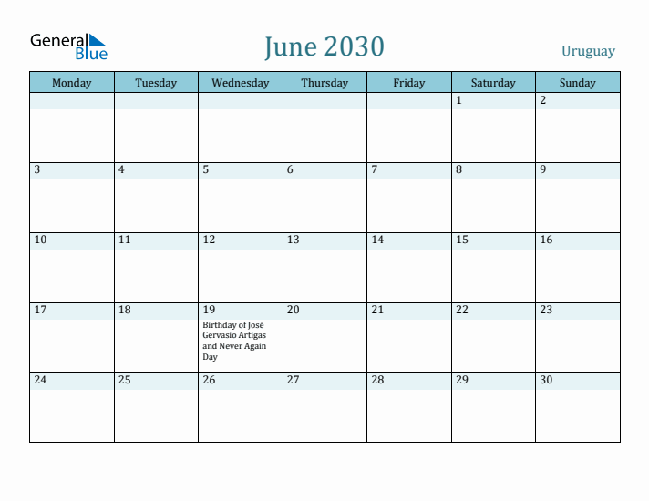 June 2030 Calendar with Holidays