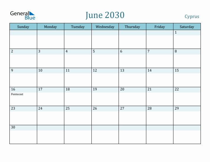 June 2030 Calendar with Holidays