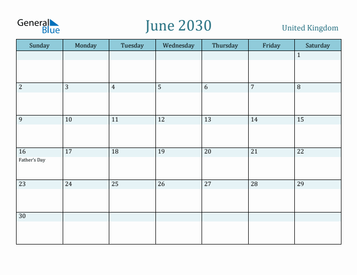 June 2030 Calendar with Holidays