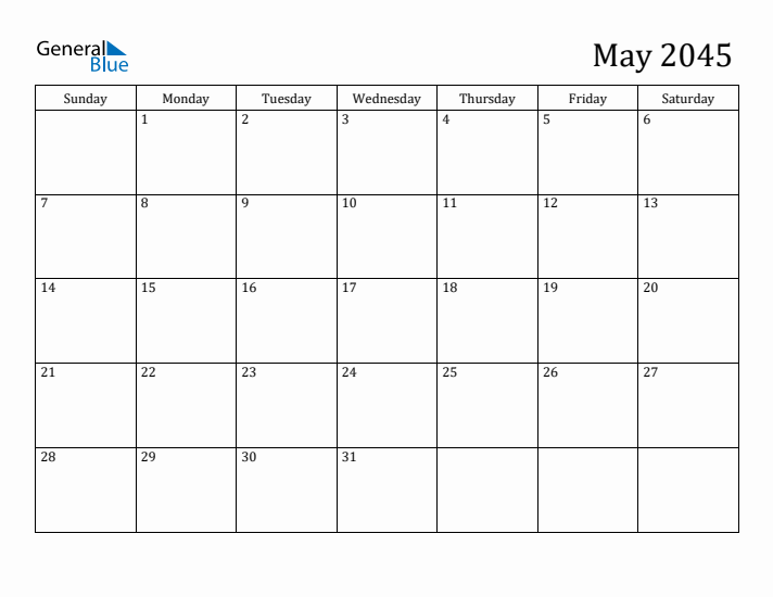 May 2045 Calendar