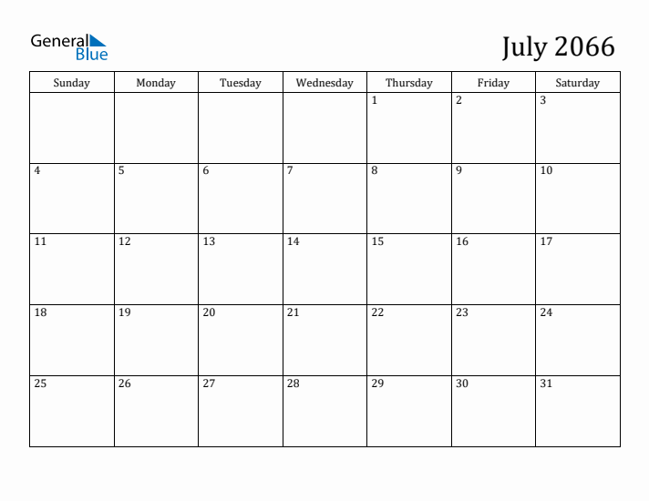 July 2066 Calendar