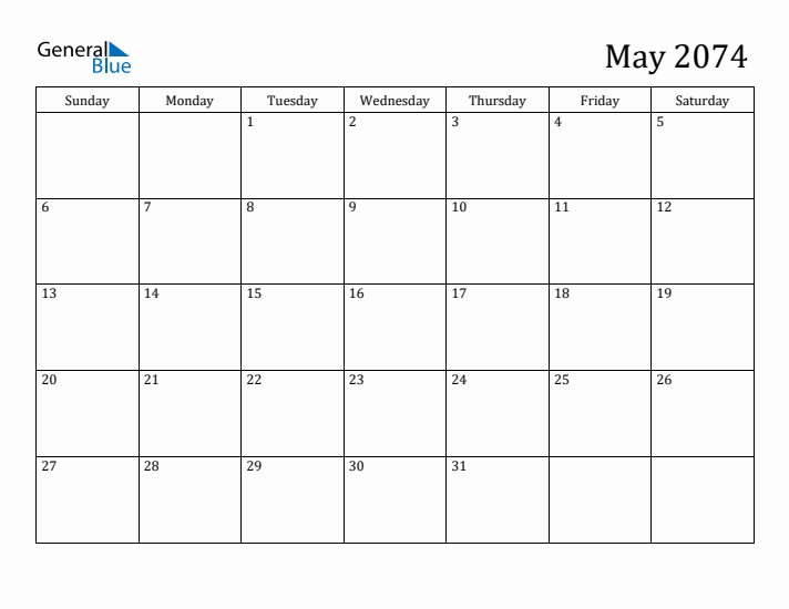 May 2074 Calendar