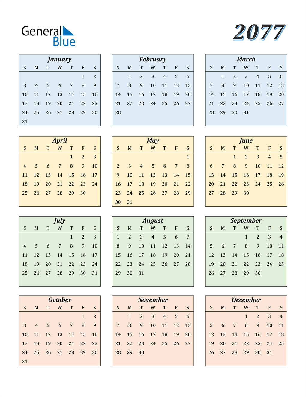 2017 Calendar Pdf 2077