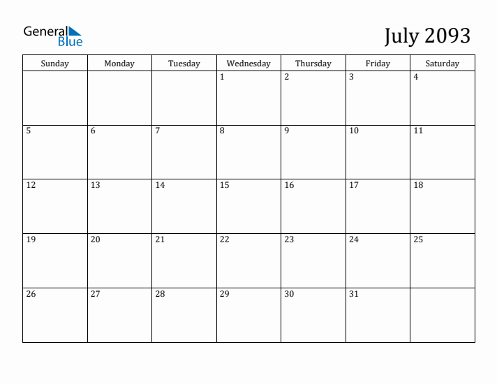 July 2093 Calendar