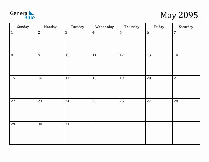 May 2095 Calendar