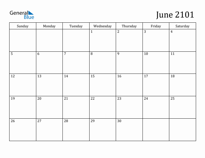 June 2101 Calendar