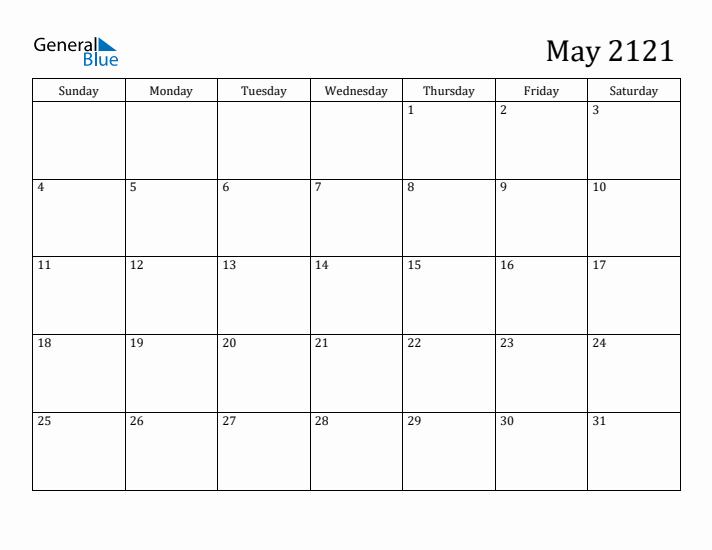 May 2121 Calendar