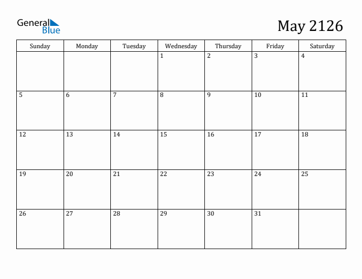 May 2126 Calendar