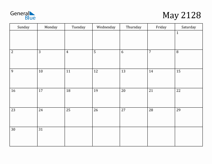 May 2128 Calendar