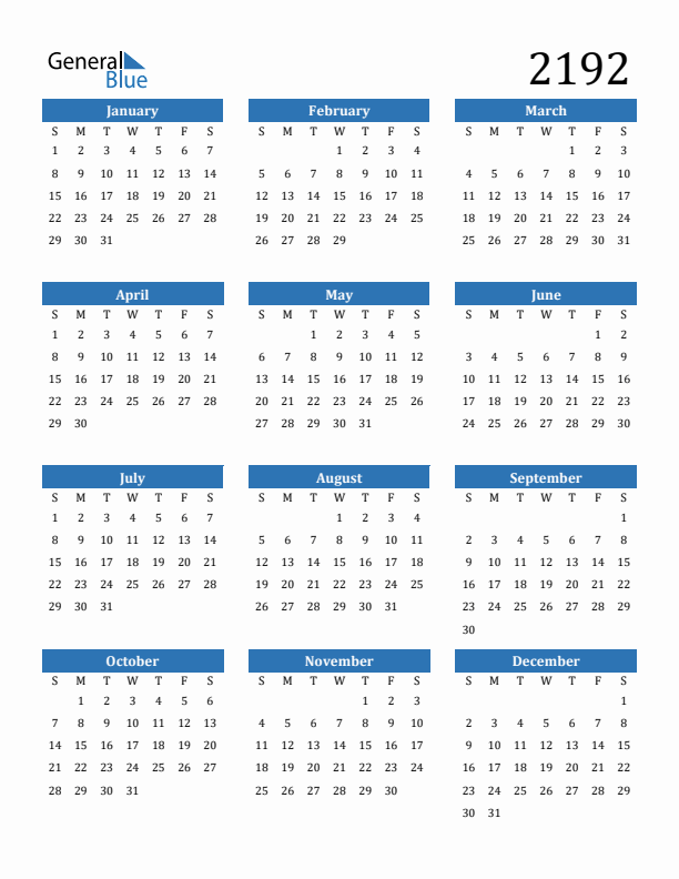 2192 Calendar