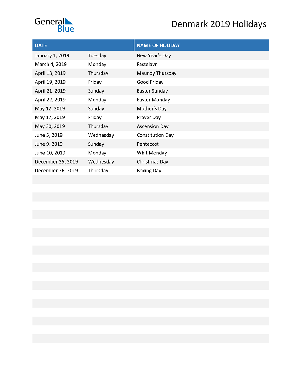 Denmark Holidays 2019 In PDF Word And Excel   Denmark Holidays 2019 List Striped En Dk 1020x1320 