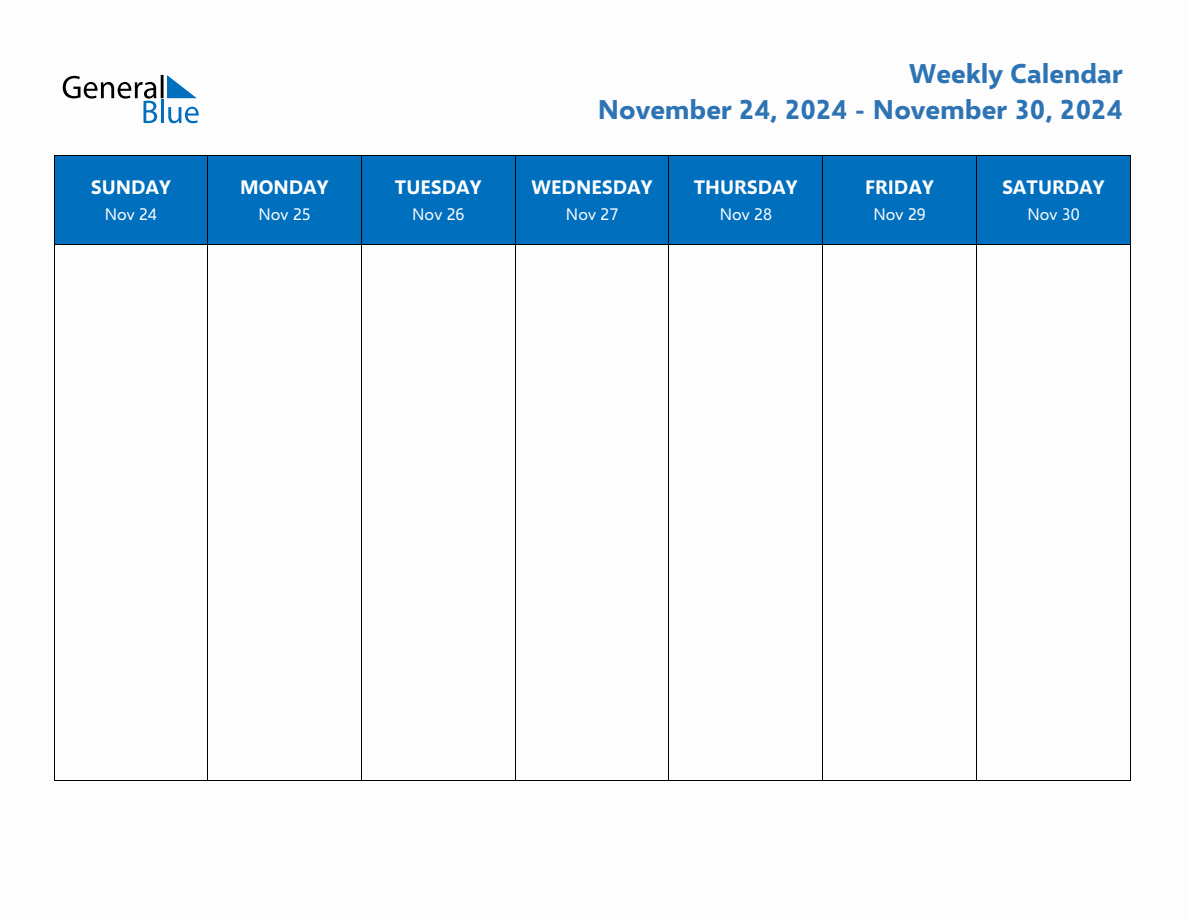 Free Editable Weekly Calendar Week 48 of 2024