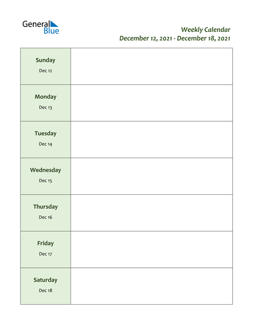 Image of Weekly Calendar