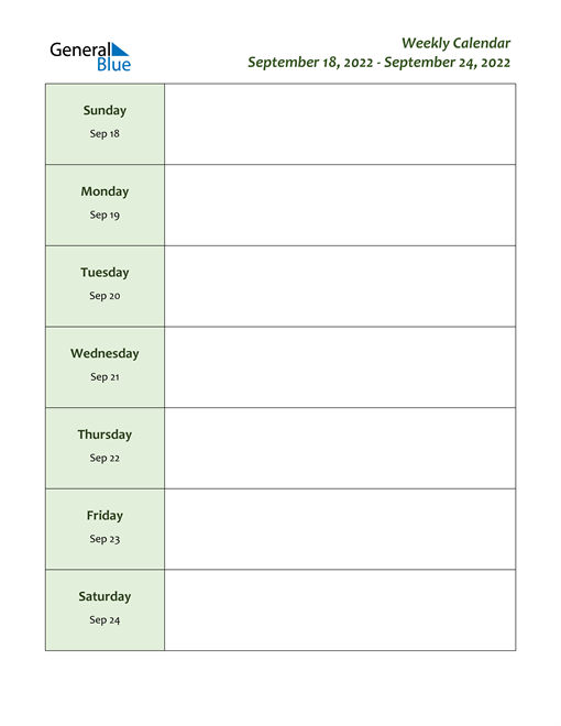 Image of Weekly Calendar