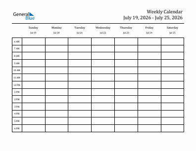 Free Printable Weekly Calendar for 2026 in PDF, Word, and Excel