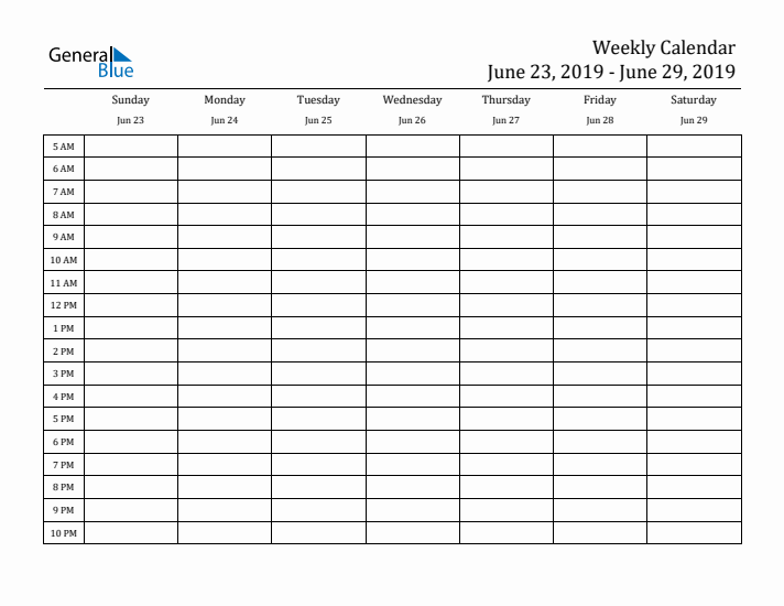 Weekly Calendar with Time Slots