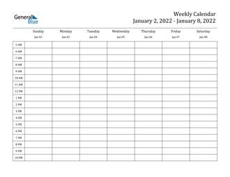 free printable weekly calendars for 2022 in pdf document format