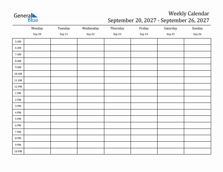 Weekly Calendar with Time Slots